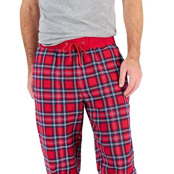 Charter Club Men's Printed Jogger Pants Cardinal Holiday Plaid NWT Plus Size XXL - Picture 3 of 8